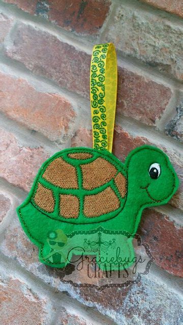 Turtle Gift Card Holder Ornament In The Hoop Digital Embroidery