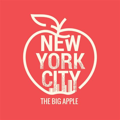 Big Apple New York City Symbol With Skyline Background Big Apple