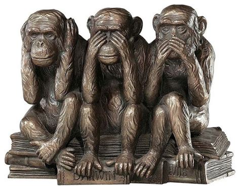 HearNo, SeeNo, SpeakNo Evil Monkeys Statue  Contemporary