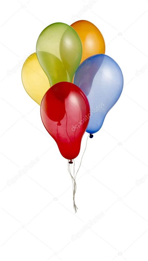 Bunch Of Colorful Helium Balloons With Clipping Path 3 — Stock Photo