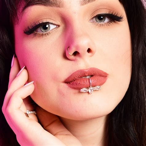 Diamond Faux Lip Cuff Fake Lip Ring No Piercing Body Etsy