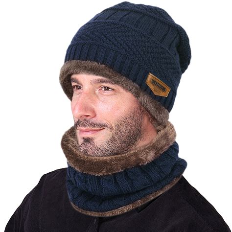 Vbiger - VBIGER Winter Beanie Hat Scarf Set Warm Knit Hat Thick Knit ...