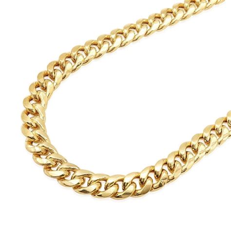 10k Yellow Gold 105mm Hollow Miami Cuban Curb Link Necklace Chains 24