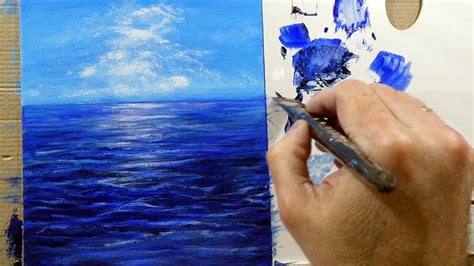 Acrylic Painting Techniques A Very Easy Seascape Step By Step Youtube