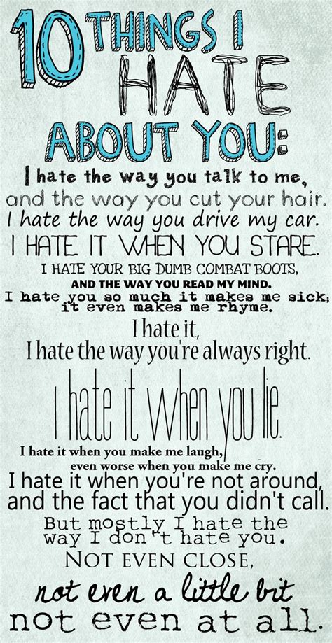 10 Things I Hate About You Movie Quotes Pinterest Poem Love