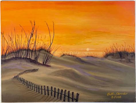 Sunset On Sand Dunes Painting By Billie Shrader Saatchi Art