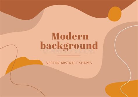 Fashion Stylish Template With Organic Abstract Shapes And Line In Nude