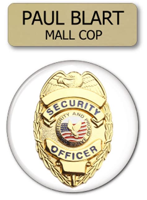 2 Pc Paul Blart Mall Cop Name Badge W Pinback And 3 Etsy