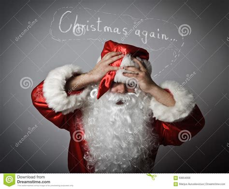 Frustrated Santa Claus Concept Christmas Again Stock Photo Image