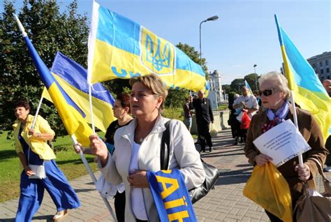 Several Hundred People Protest In Riga Against Russias Aggression In
