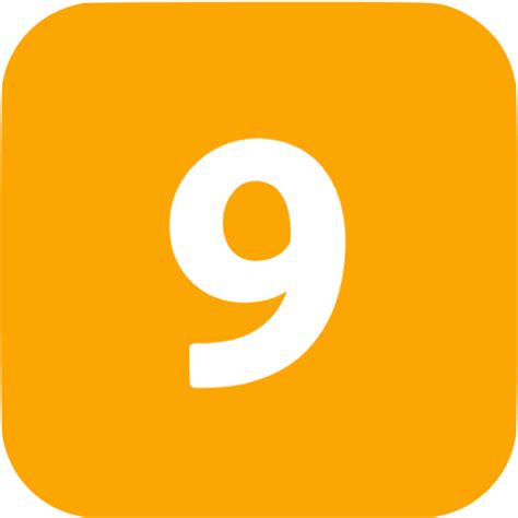 Orange 9 Filled Icon Free Orange Numbers Icons