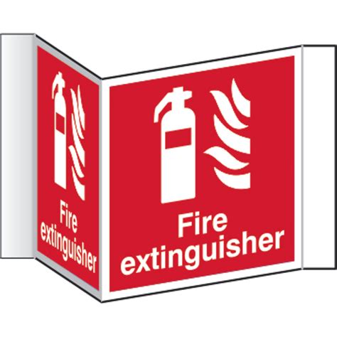 Fire Extinguisher Projection Sign Rpvc 200mm Face First Safety