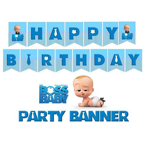 Boss Baby Theme Happy Birthday Party Banner Decoration Personalized