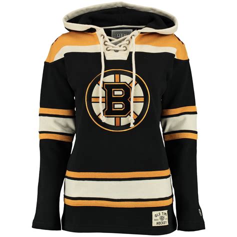 Boston Bruins Old Time Hockey Womens Lacer Heavyweight Hoodie Black