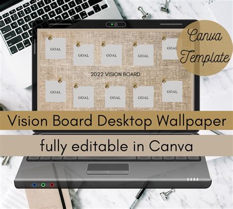 Canva Vision Board Template Desktop Wallpaper 1920 X 1080 Etsy India