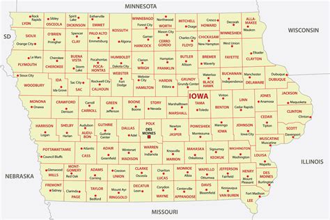Iowa Counties Map Mappr
