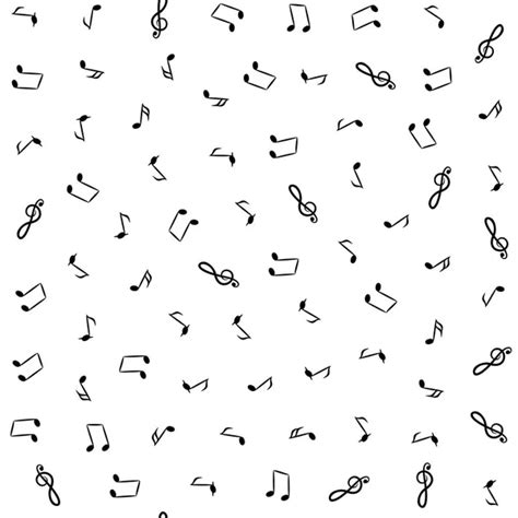 Hand Drawn Music Notes Vector Endless Background Musical Seamless