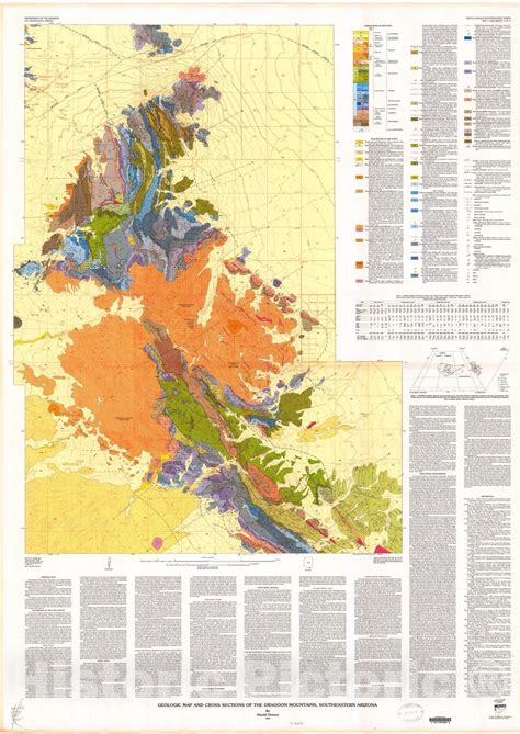 Map Geologic Map And Cross Sections Of The Dragoon Mountains