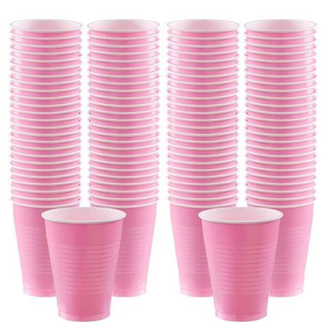 Baby Pink Cups 473ml Plastic Party Cups Pink Party Supplies