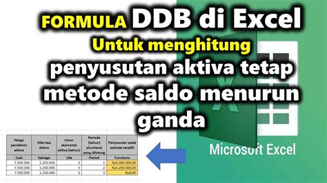 Excel Video Tutorial Rumus Formula DDB Menghitung Penyusutan Aktiva