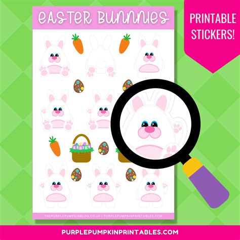 Digital And Printable Easter Bunnies Sticker Sheet