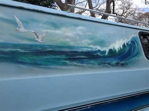 Airbrushed Mural On Custom Van Vans Painted Dodge Van Disco Era
