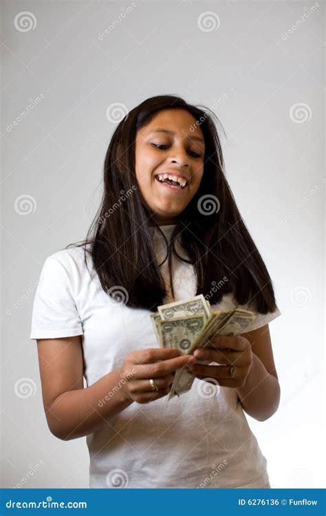 Teenager Counting Money Stock Photo Image Of Teenager 6276136