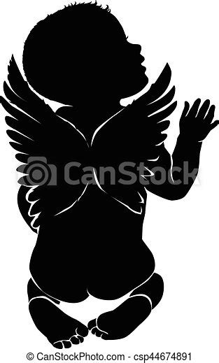 Angel Baby With Wings Angel Baby Silhouette With Wings Canstock