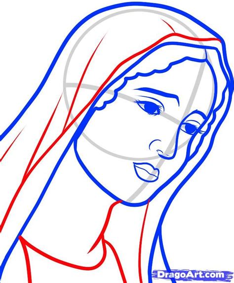 How To Draw Mary Virgin Mary Step 6 Mosai Of Virgin Mary Virgen