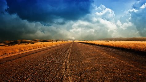 Dirt Road Road Clouds Hd Wallpaper Nature And Landscape Wallpaper