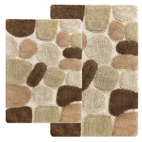 For bathroom rugs made with bamboo or other natural fiber rugs, you'll want to avoid soaking drying bathroom rugs is simple. Chesapeake Merchandising 21 in. x 34 in. and 24 in. x 40 in. 2-Piece Pebbles Bath Rug Set in ...