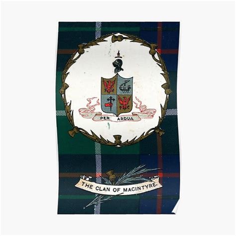Clan Macintyre Vintage Tartan Crest Badge Poster For Sale By Ljrigby