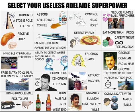 Select Your Useless Adelaide Superpower Radelaide