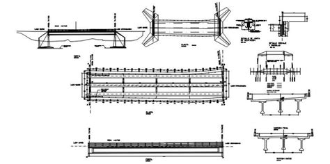 Cad Structural Drawings Of Bridge 2d View Autocad Software Dwg File