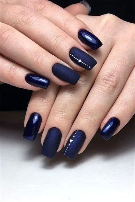 Top 25 Best Navy Blue Nail Design Ideas 2023 Update Geometric Nail Nail Art Stylish Nails