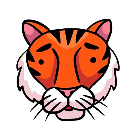 ilustração de um tigre adesivo de personagem de desenho animado vetor premium