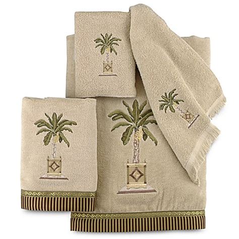 Why settle for ordinary bathroom sets for your rustic decore? Avanti Banana Palm Bath Towel Collection in Linen - Bed ...