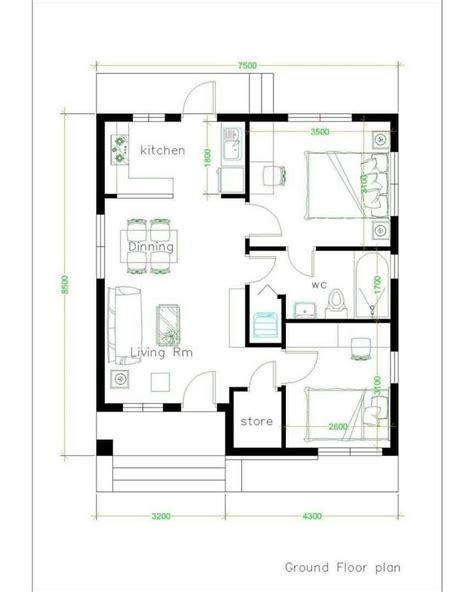 One Bedroom House Plans 2bhk House Plan Model House Plan Small House