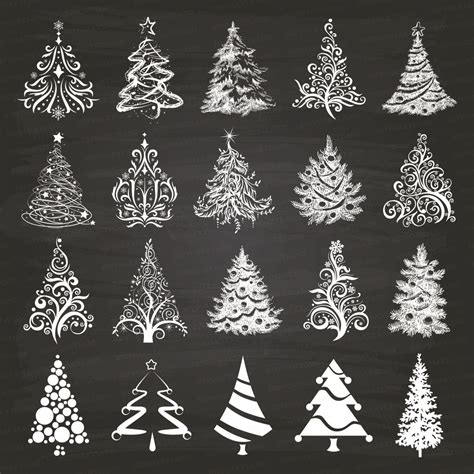 Chalkboard Christmas Tree Clipart Xmas Trees Chalkboard Background