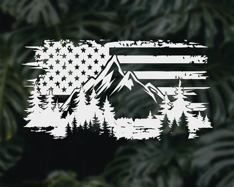 American Flag Svg Mountain Svg Camping Svg Landscape Svg Etsy