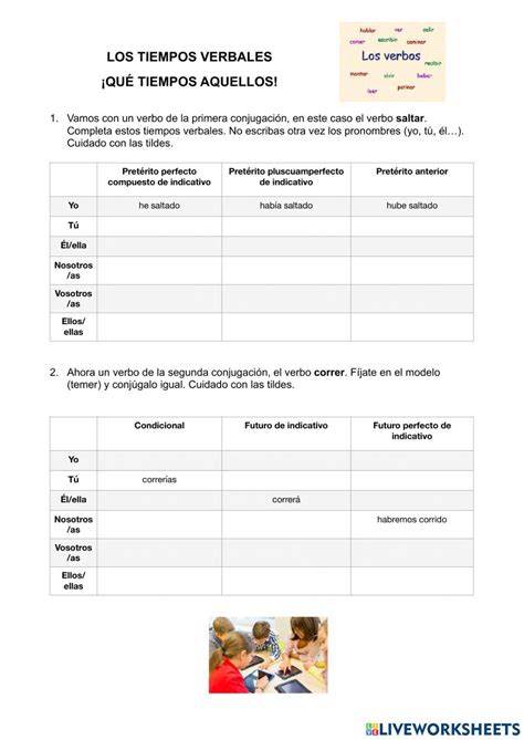 Conjugaciones Verbales Simples Y Compuestas Worksheet Workbook
