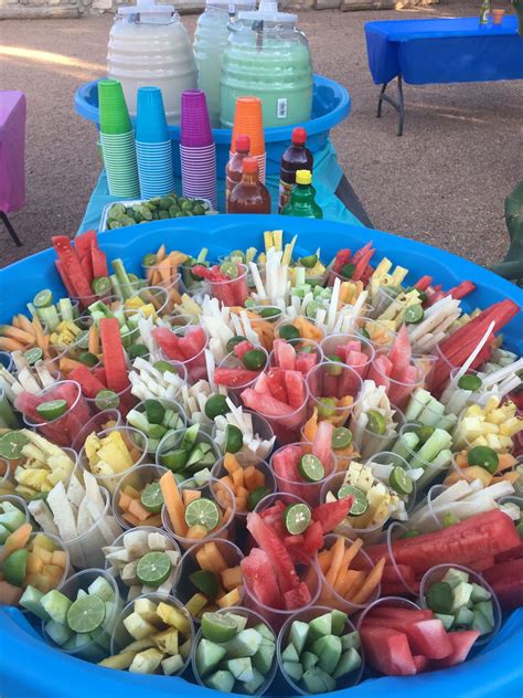 Fruit And Aguas Frescas Table For Mexican Fiesta Themed Party