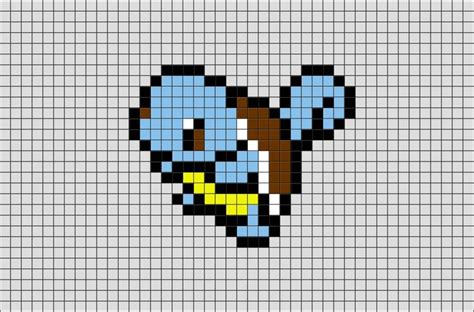 Pokemon Squirtle Pixel Art Pixel Art Pokemon Minecraft Pixel Art