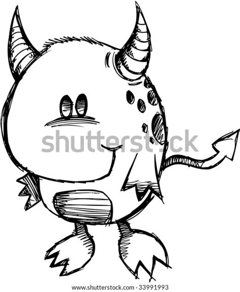 Sketchy Monster Devil Vector Illustration Stock Vector Royalty Free