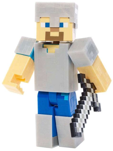 Minecraft Survival Mode Iron Armor Steve 5 Action Figure Mattel Toys