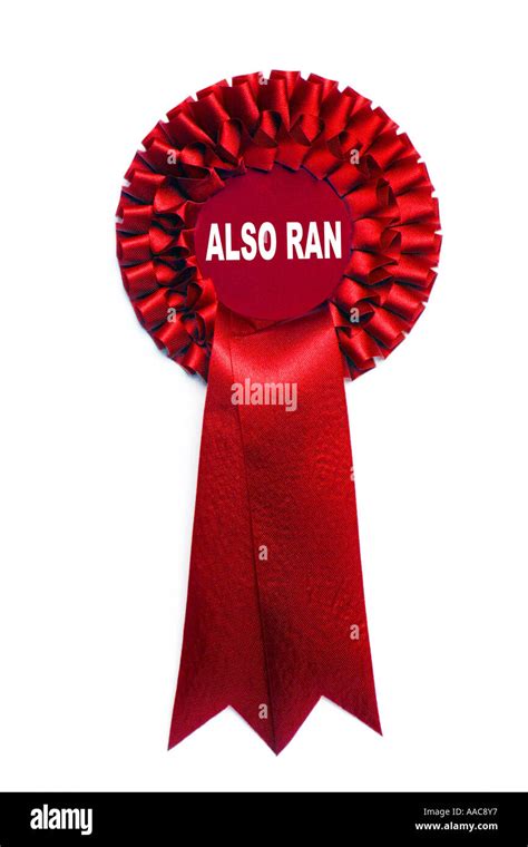 Red Rosette Showing Also Ran Stock Photo Alamy