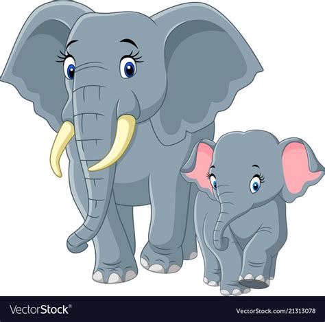 Baby And Mother Elephant Royalty Free Vector Image Elephant Images