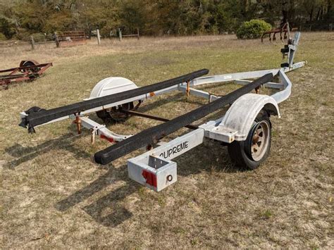 Gator Supreme 16 Ft Galvanized Boat Trailer Two Flat Tires South Auction