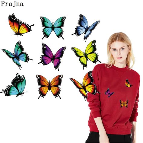 Prajna Fashion Patches Butterfly Iron On Transfer Hippie Cartoon Heat