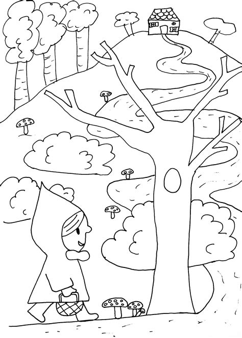 Little red riding hood's forest walk. Little Red Riding Hood Coloring Pages Printable (Dengan ...